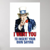 Uncle Sam - Ich Wollte Ihnen, Ihren benutzerdefini Poster (Vorne)