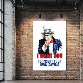 Uncle Sam - Ich Wollte Ihnen, Ihren benutzerdefini Poster