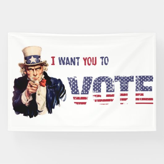 Uncle Sam Ich wollte Sie zur Wahl Banner (Horizontal)