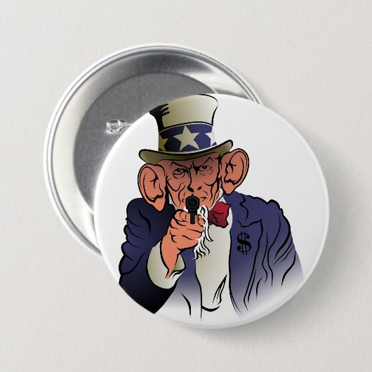 Uncle Sam in Farbe Button (Vorne & Hinten)