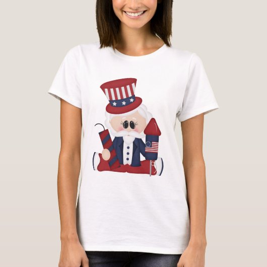 Uncle Sam July Fourth Holiday T - Shirt (Vorderseite)