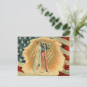 Uncle Sam Lady Liberty US Flag Postkarte (Stehend Vorderseite)