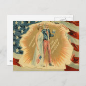 Uncle Sam Lady Liberty US Flag Postkarte (Vorne/Hinten)