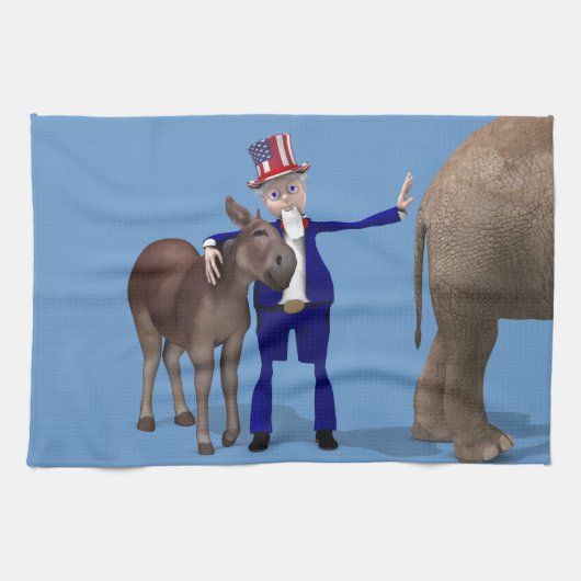 Uncle Sam Lieben Donkeys Geschirrtuch (Horizontal)