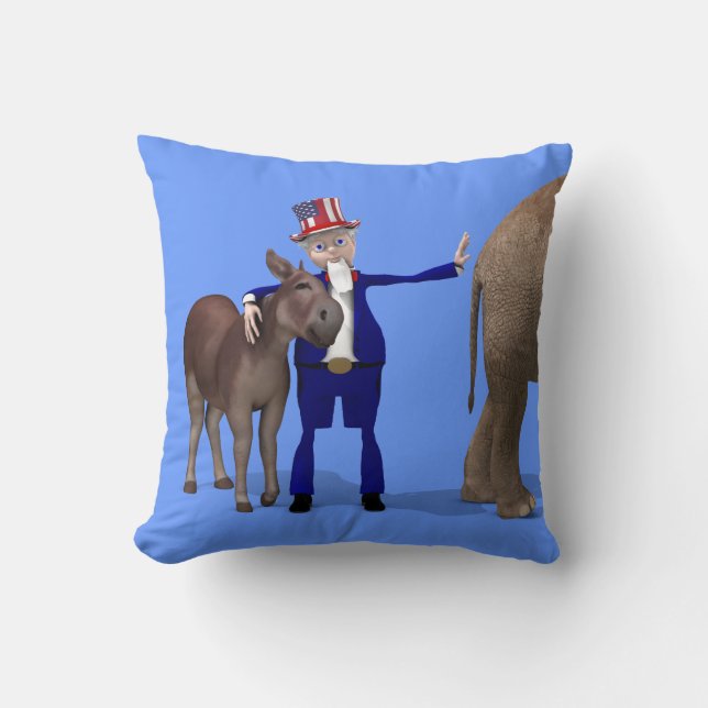 Uncle Sam Lieben Donkeys Kissen (Vorderseite)