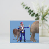 Uncle Sam Lieben Donkeys Postkarte (Stehend Vorderseite)