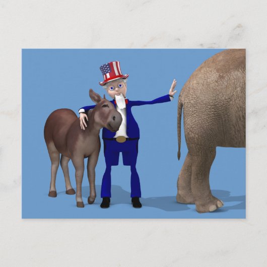 Uncle Sam Lieben Donkeys Postkarte (Vorderseite)