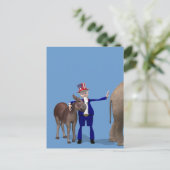 Uncle Sam Lieben Donkeys Postkarte (Stehend Vorderseite)