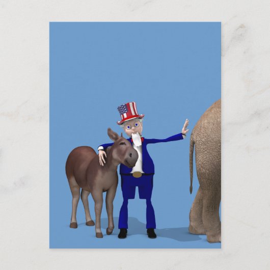 Uncle Sam Lieben Donkeys Postkarte (Vorderseite)