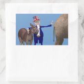 Uncle Sam Lieben Donkeys Rechteckiger Aufkleber (Tasche)