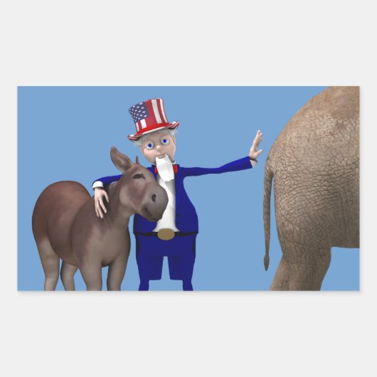 Uncle Sam Lieben Donkeys Rechteckiger Aufkleber (Vorderseite)