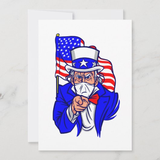 Uncle Sam maske maske usa Einladung (Vorderseite)
