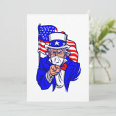 Uncle Sam maske maske usa Einladung (Stehend Vorderseite)