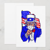 Uncle Sam maske maske usa Einladung (Vorne/Hinten)