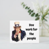 Uncle Sam Message an gewählte Beamte Postkarte (Stehend Vorderseite)