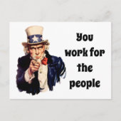 Uncle Sam Message an gewählte Beamte Postkarte (Vorderseite)