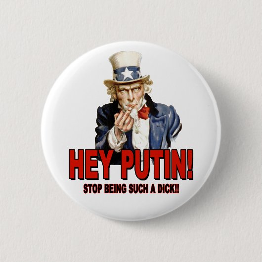 Uncle Sam Middle Finger Hey Putin Dick Button (Vorderseite)