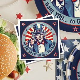 Uncle Sam Military geht weg Party Paper Napkin Serviette