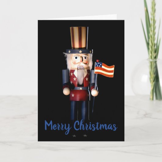 Uncle Sam Nutcracker Feiertagskarte (Vorderseite)