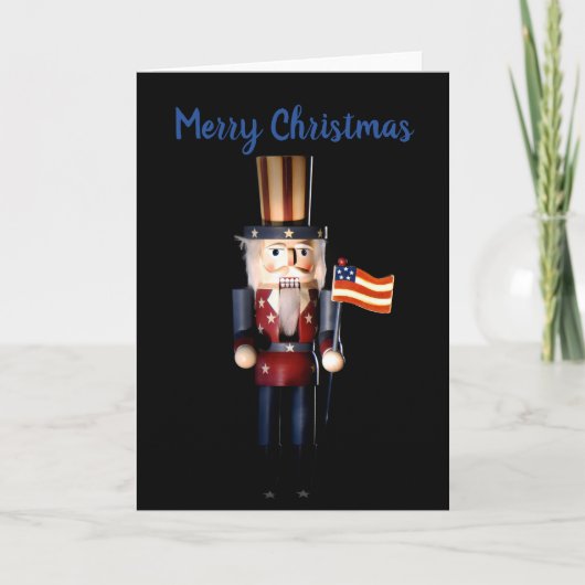 Uncle Sam Nutcracker Feiertagskarte (Vorderseite)