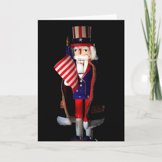 Uncle Sam Nutcracker Feiertagskarte (Vorderseite)