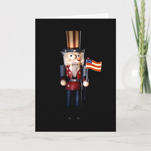 Uncle Sam Nutcracker Feiertagskarte (Vorderseite)