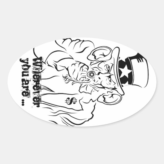 Uncle Sam Ovaler Aufkleber (Vorderseite)