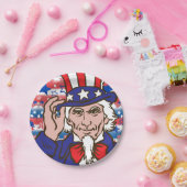 Uncle Sam Paper Plate Pappteller (Party)