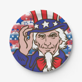 Uncle Sam Paper Plate Pappteller