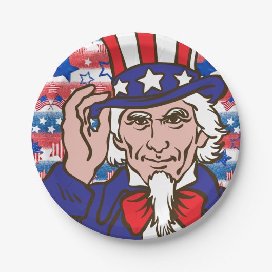 Uncle Sam Paper Plate Pappteller (Vorderseite)