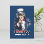 Uncle Sam Party Einladung (Stehend Vorderseite)