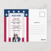 Uncle Sam Party Einladung Postkarte (Rückseite)