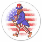 Uncle Sam Patriotic Flag Bearing Bigfoot 4. Juli Aufkleber (Vorderseite)