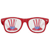 Uncle Sam Patriotic Top Hat USA 4. Juli Amerika Sonnenbrille (Vorderseite)