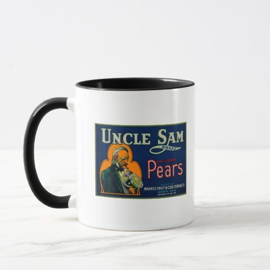 Uncle Sam Pear Crate LabelWapato, WA Tasse (Links)