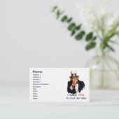 Uncle Sam Personalisierte Geschäfts-Karten Visitenkarte (Stehend Vorderseite)