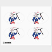 Uncle Sam Plakat-Abstimmungs-stehender Cartoon Ovaler Aufkleber (Blatt)