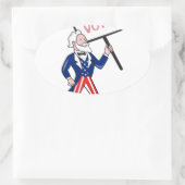 Uncle Sam Plakat-Abstimmungs-stehender Cartoon Ovaler Aufkleber (Tasche)