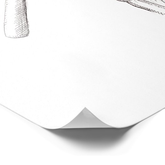 Uncle Sam Plays Ball, Art Print Poster (Ecke)