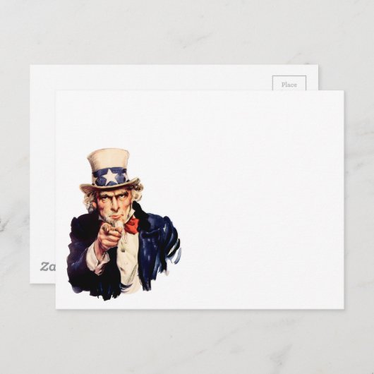 Uncle Sam pointet seinen Finger Postkarte (Vorne/Hinten)