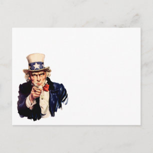 Uncle Sam pointet seinen Finger Postkarte