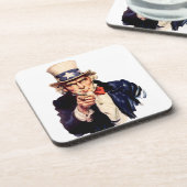 Uncle Sam Pointing Finger Getränkeuntersetzer (Linke Seite)