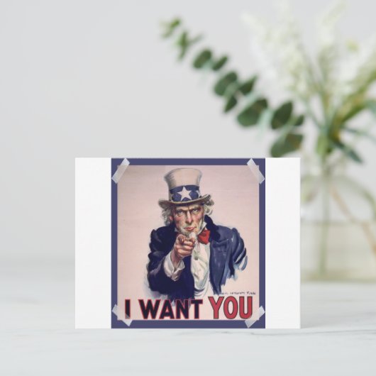 Uncle Sam Poster Hochwertige Postkarten (Stehend Vorderseite)