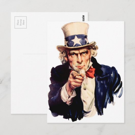 Uncle Sam Postkarte (Vorne/Hinten)