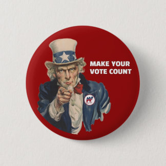 Uncle Sam Prohibition Party Button