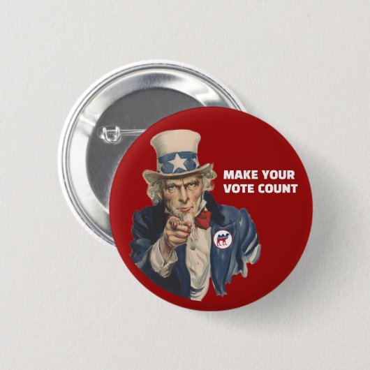 Uncle Sam Prohibition Party Button (Vorne & Hinten)