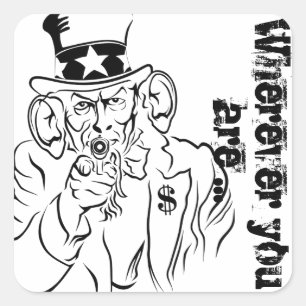 Uncle Sam Quadratischer Aufkleber