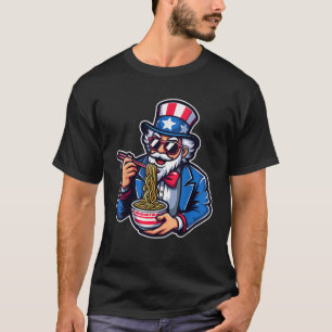Uncle Sam Ramen Anime USA Flag 4. Juli T-Shirt