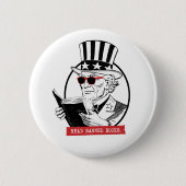 Uncle Sam Reads Banned Books Button (Vorderseite)