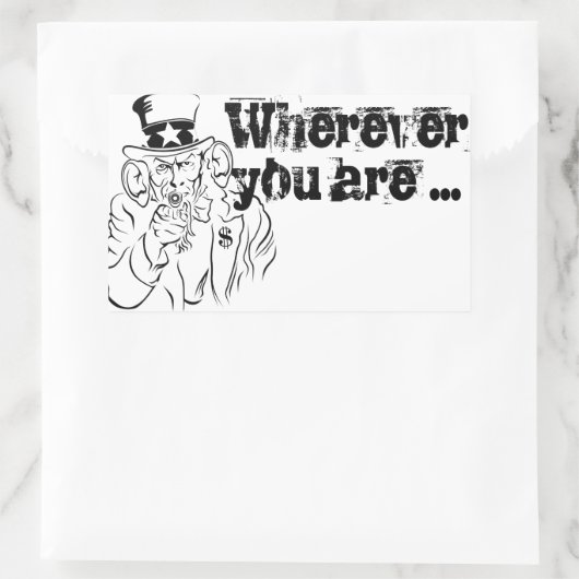 Uncle Sam Rechteckiger Aufkleber (Tasche)